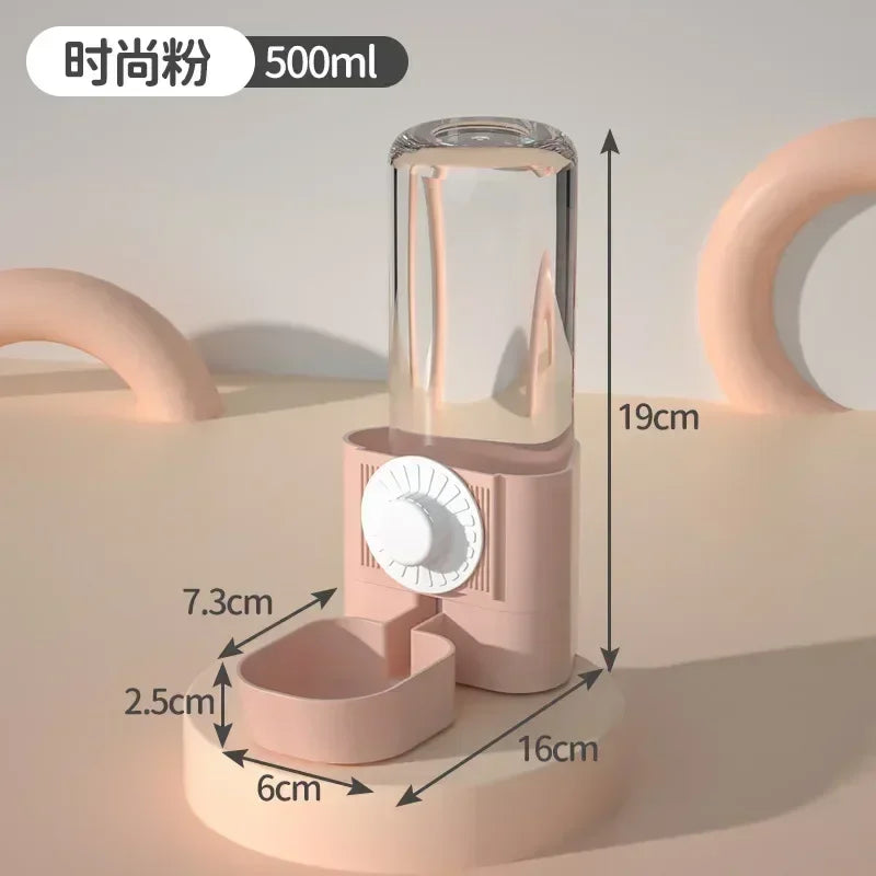 Abreuvoir pour lapin à suspendre à la cage – Distributeur d’eau automatique avec bouteille et bol pour petits animaux (hérisson, hamster, etc.) – 500 ml