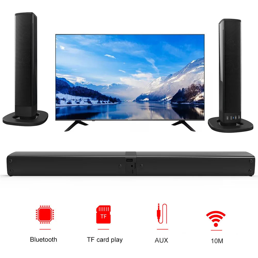 Barre de son colonne sans fil 20 W, haut-parleur Bluetooth, musique 3D puissante, home cinéma, prise auxiliaire 3,5 mm, carte TF RCA pour TV, PC BS36