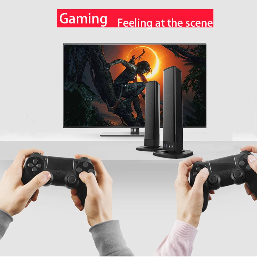 Barre de son colonne sans fil 20 W, haut-parleur Bluetooth, musique 3D puissante, home cinéma, prise auxiliaire 3,5 mm, carte TF RCA pour TV, PC BS36