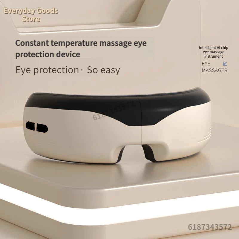 "Appareil de massage oculaire intelligent à température constante – Sans fil, Bluetooth, musique, massage 3D par airbags, soulage la fatigue des yeux."