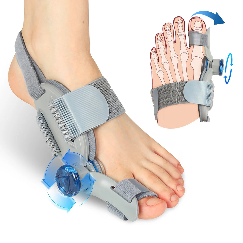 👉 Correcteur d’oignon unisexe – Orthèse pour hallux valgus, séparateur d’orteils rotatif, redresseur ajustable pour orteils, pédicure et correction des doigts de pied