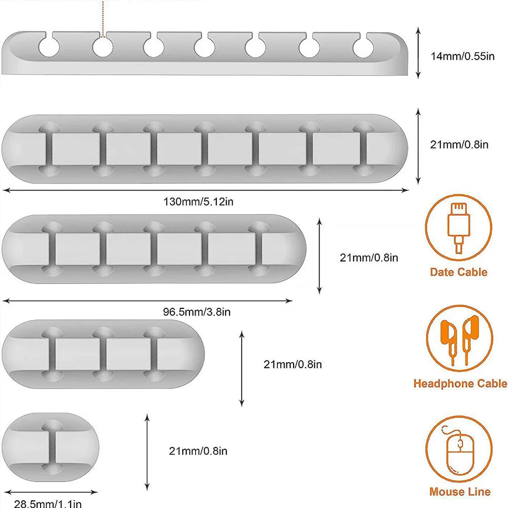 Support de câble adhésif, clips de gestion de câbles, organisateur de câbles pour bureau, câble de chargement USB, table de chevet, cordon d'alimentation, câble de souris