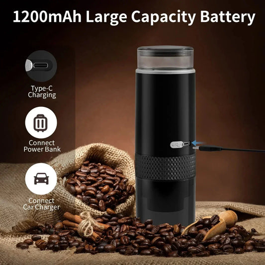 ☕ Mini Machine à Café de Voyage – Machine à Expresso Portable et Sans Fil.
Capsules compatible