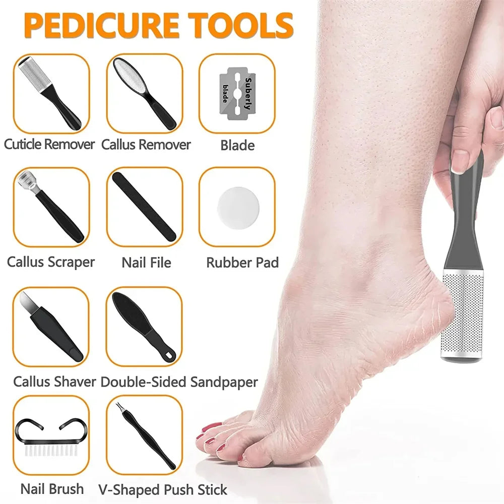 👉 Ponceuse électrique pour callosités – Lime à pieds professionnelle, machine de pédicure rechargeable pour talons fissurés et peau morte, avec 3 têtes interchangeables