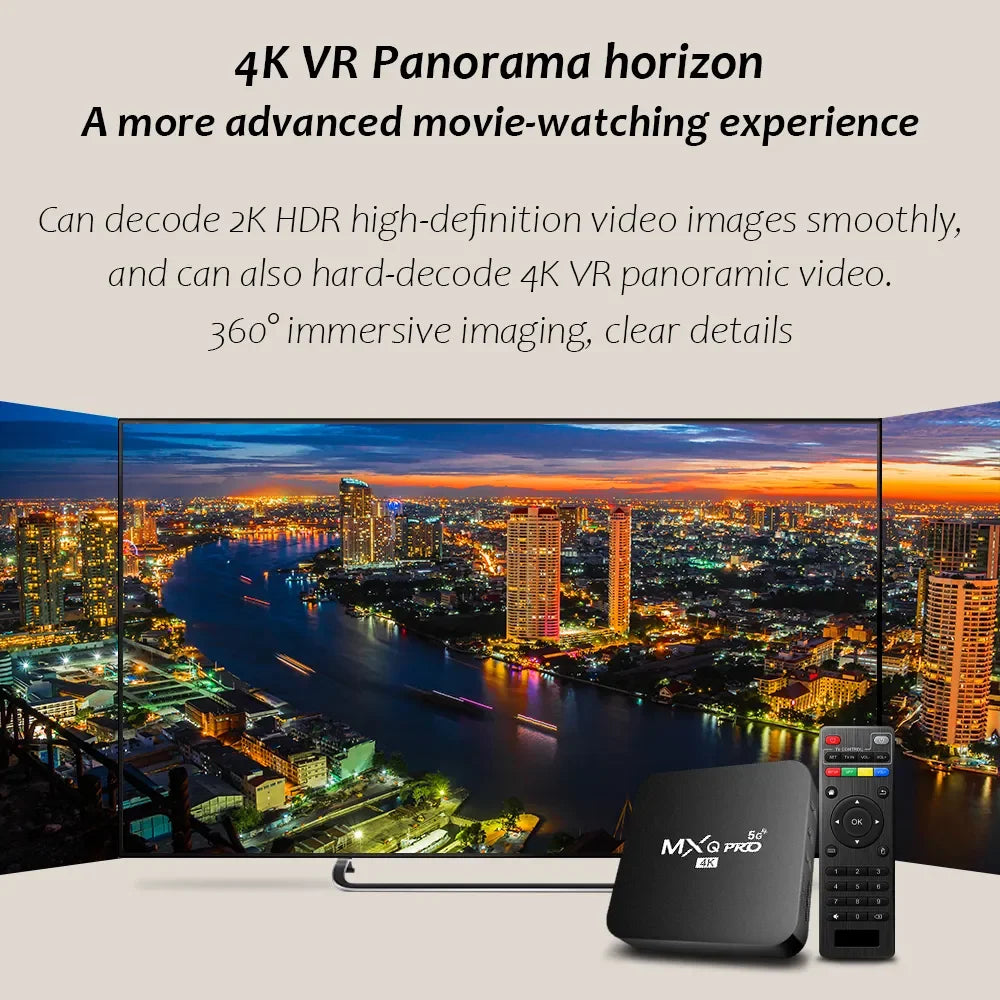 Nouveau boîtier Smart TV MXQ-PRO 4K HD Android 10.0 Smart TV Box 2.4/5G Dual-WIFI 3D Lecteur multimédia vidéo Home Cinéma Décodeur TV