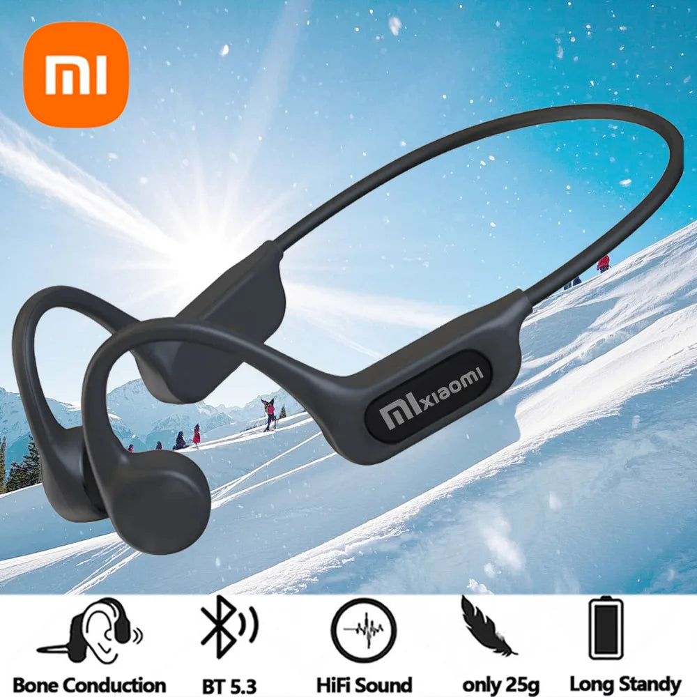 "Écouteurs Xiaomi Mijia à conduction osseuse – Casque sans fil Bluetooth 5.3 avec micro HD, écouteurs pour sport, course, entraînement et conduite."
