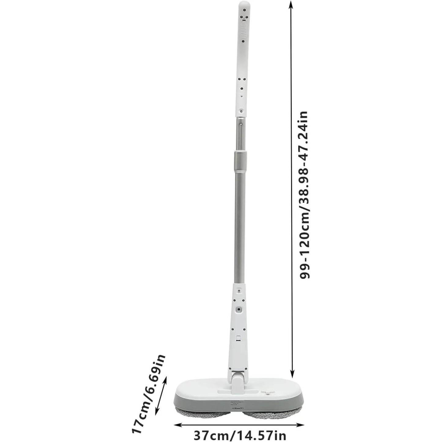 Serpillière électrique sans fil avec fonction pulvérisation – réservoir d’eau de 350 ml, tête rotative, éclairage LED, idéale pour le nettoyage des sols en bois et carrelages.