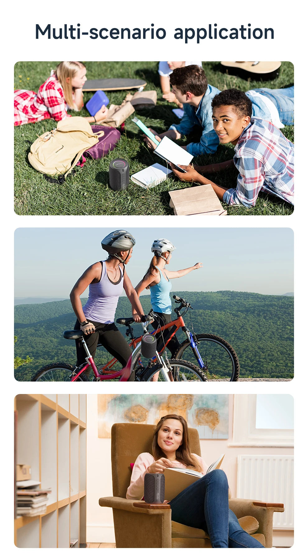 ZEALOT-S32PRO Enceinte portable Bluetooth 5.2 d'extérieur, étanche, sans fil, mini colonne TWS, carte TF