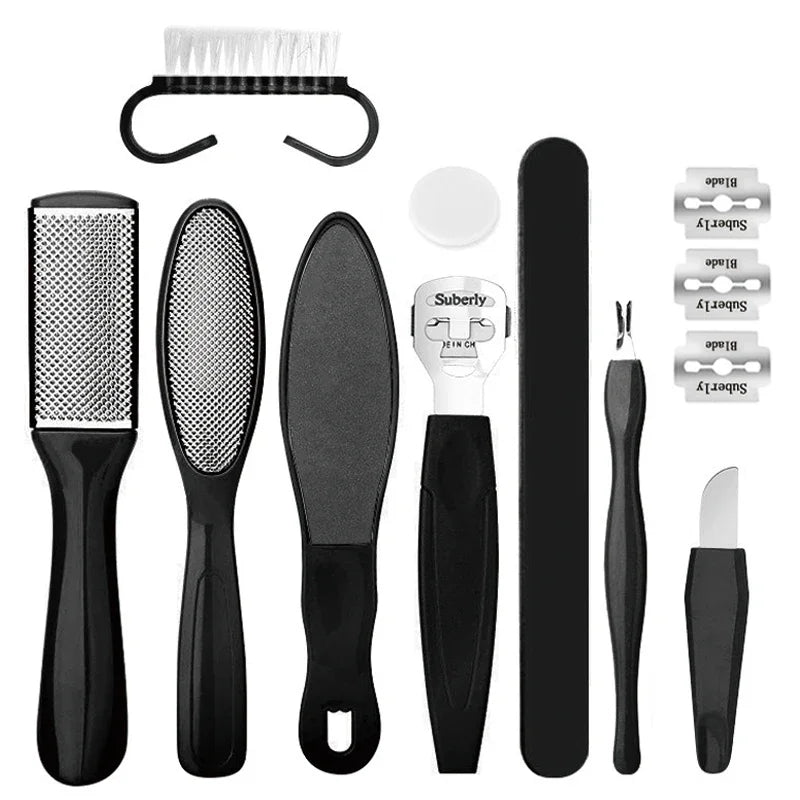 👉 Kit de pédicure en acier inoxydable – Peeling, exfoliation, éliminateur de callosités