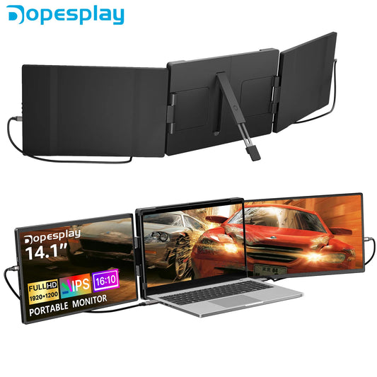 Écran Portable Dopesplay 14.1’’ – Moniteur FHD 1200P IPS Extensible pour Ordinateur, Mac et Smartphone