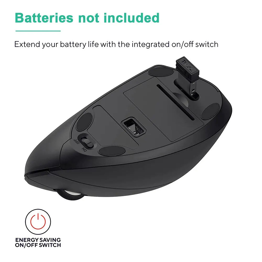 Souris verticale ergonomique sans fil 2,4 GHz, souris optique avec 3 DPI réglables (800/1200/1600).