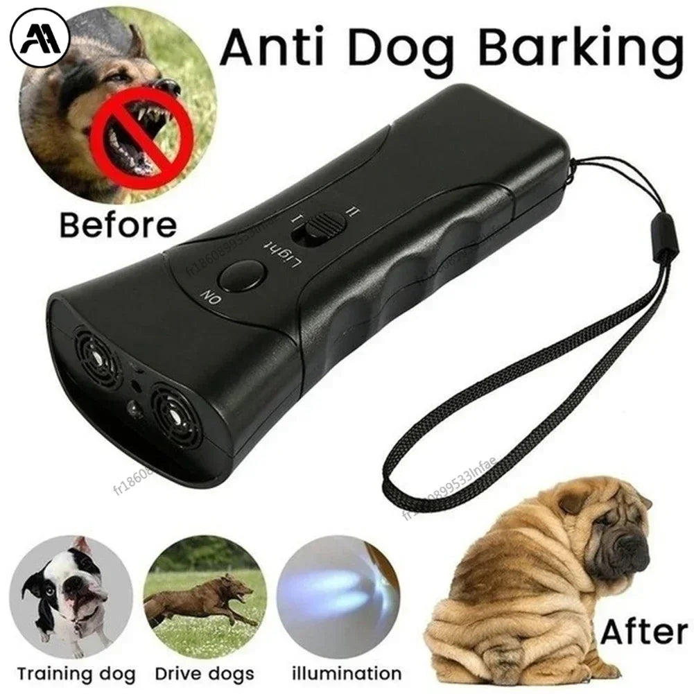 Dispositif de contrôle des aboiements à ultrasons pour chien – Dresseur anti-aboiement, fréquence réglable, portable et rechargeable, adapté aux petits, moyens et grands chiens.