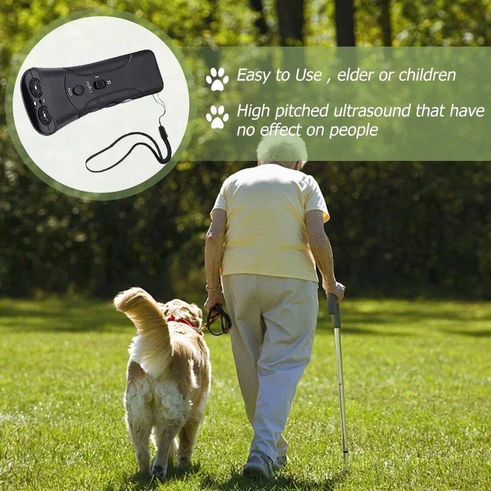 Dispositif de contrôle des aboiements à ultrasons pour chien – Dresseur anti-aboiement, fréquence réglable, portable et rechargeable, adapté aux petits, moyens et grands chiens.