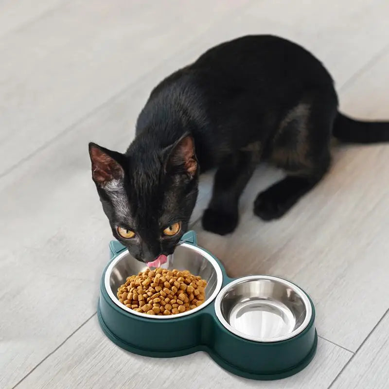 Gamelles inox antidérapantes oreilles de chat.