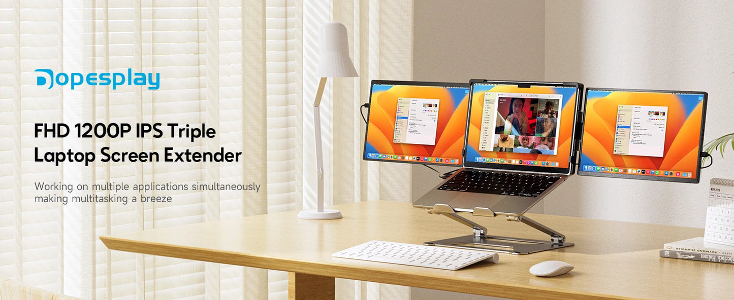 Écran Portable Dopesplay 14.1’’ – Moniteur FHD 1200P IPS Extensible pour Ordinateur, Mac et Smartphone