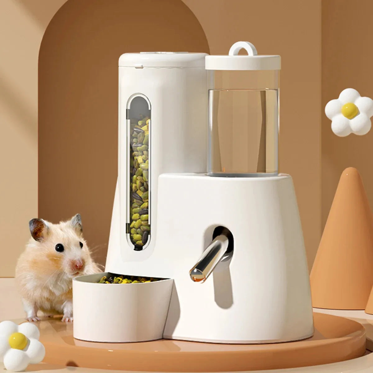 Abreuvoir Automatique avec Distributeur de Nourriture pour Petits Animaux