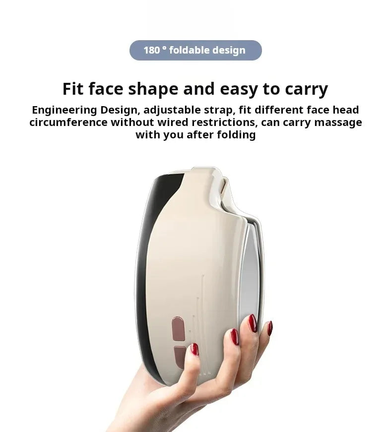 "Appareil de massage oculaire intelligent à température constante – Sans fil, Bluetooth, musique, massage 3D par airbags, soulage la fatigue des yeux."