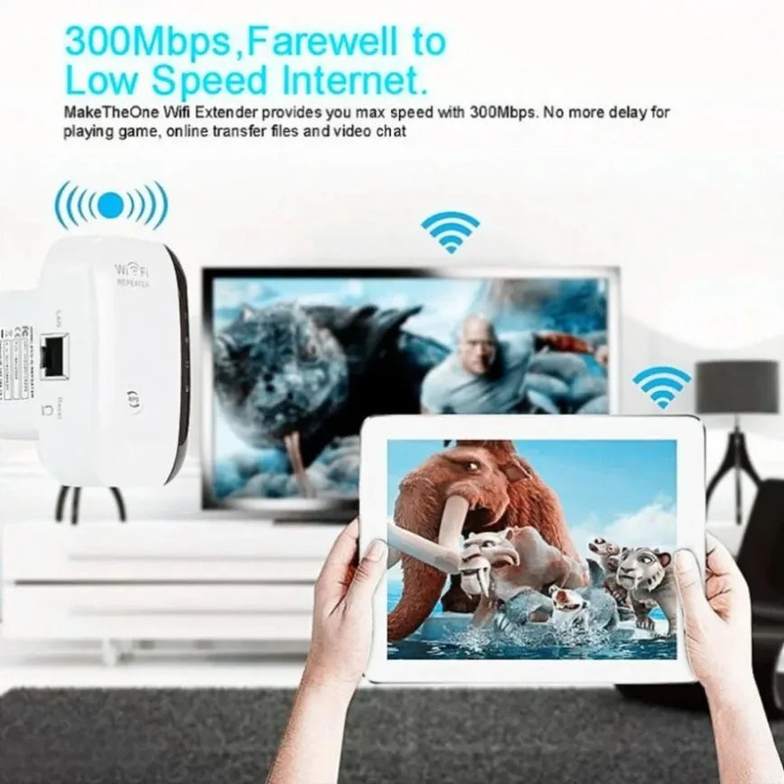 📶 WiFi Extender – Amplificateur de Signal 300 Mbps avec Port Ethernet RJ45