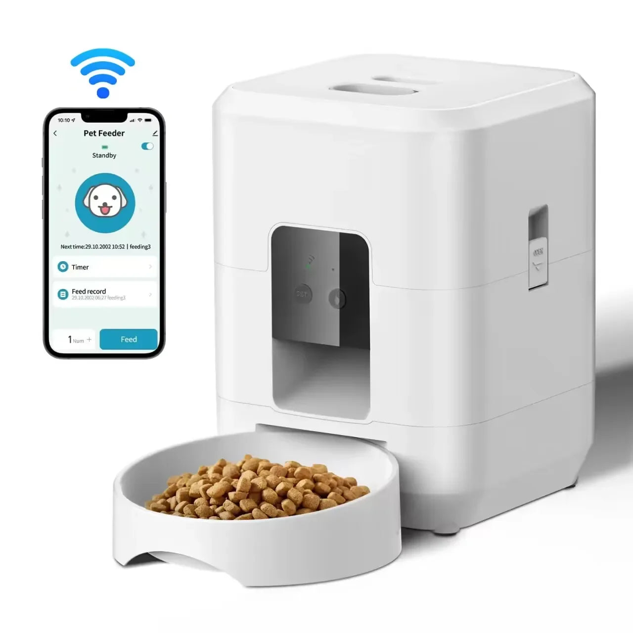 Distributeur de nourriture intelligent pour animaux – Nourrisseur automatique pour chats et chiens à alimentation lente avec distribution automatique