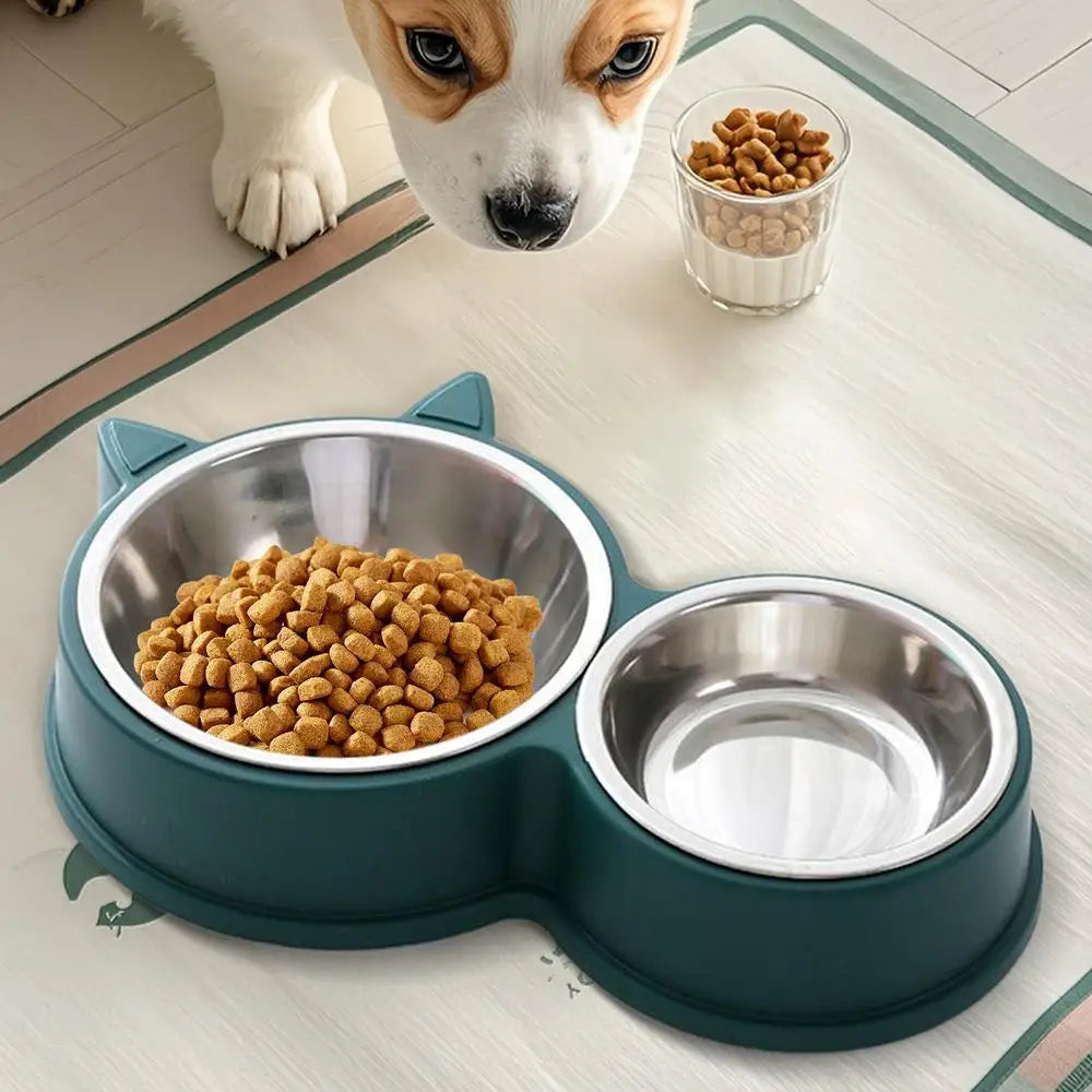 Gamelles inox antidérapantes oreilles de chat.
