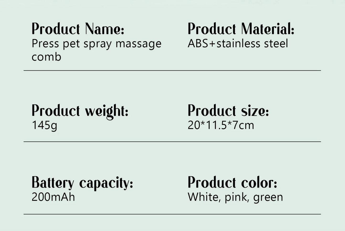 Brosse à vapeur pour animaux – Peigne de massage à tête ronde sécurisée, dents souples, vaporisateur intégré, brosse anti-perte de poils pour chiens et chats, accessoire universel pour animaux de compagnie