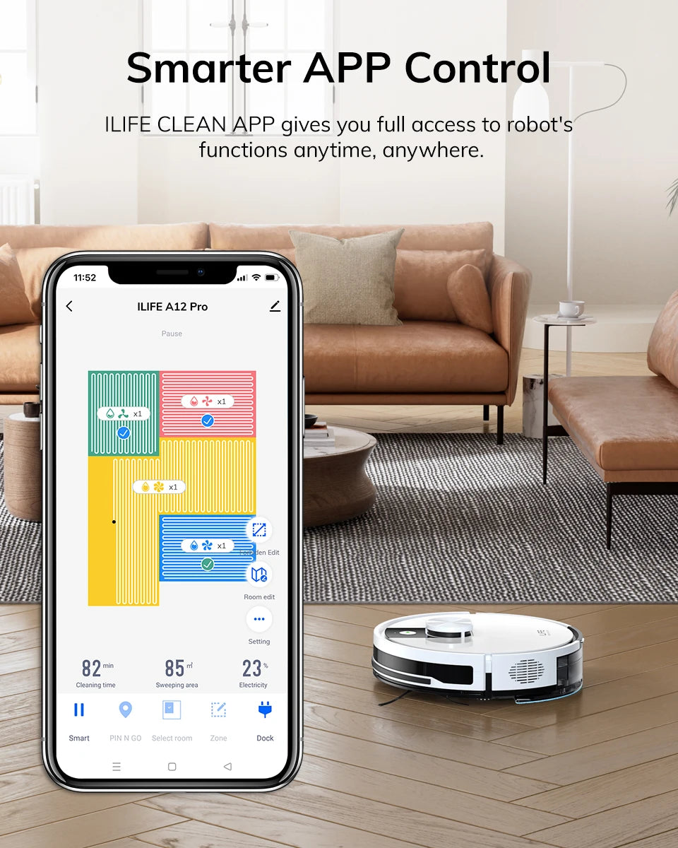 🤖 ILIFE A12 Pro – Robot Aspirateur et Laveur avec Navigation LIDAR