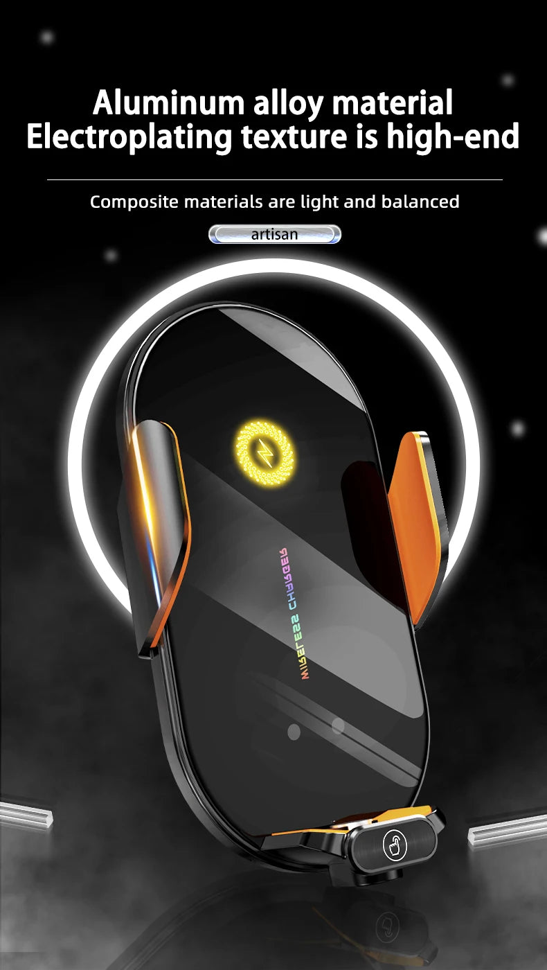 👉 Support de téléphone sans fil pour voiture – Station de charge rapide 66W avec capteur infrarouge automatique, compatible iPhone 15 / 14 / 13 / 12, Samsung et Xiaomi