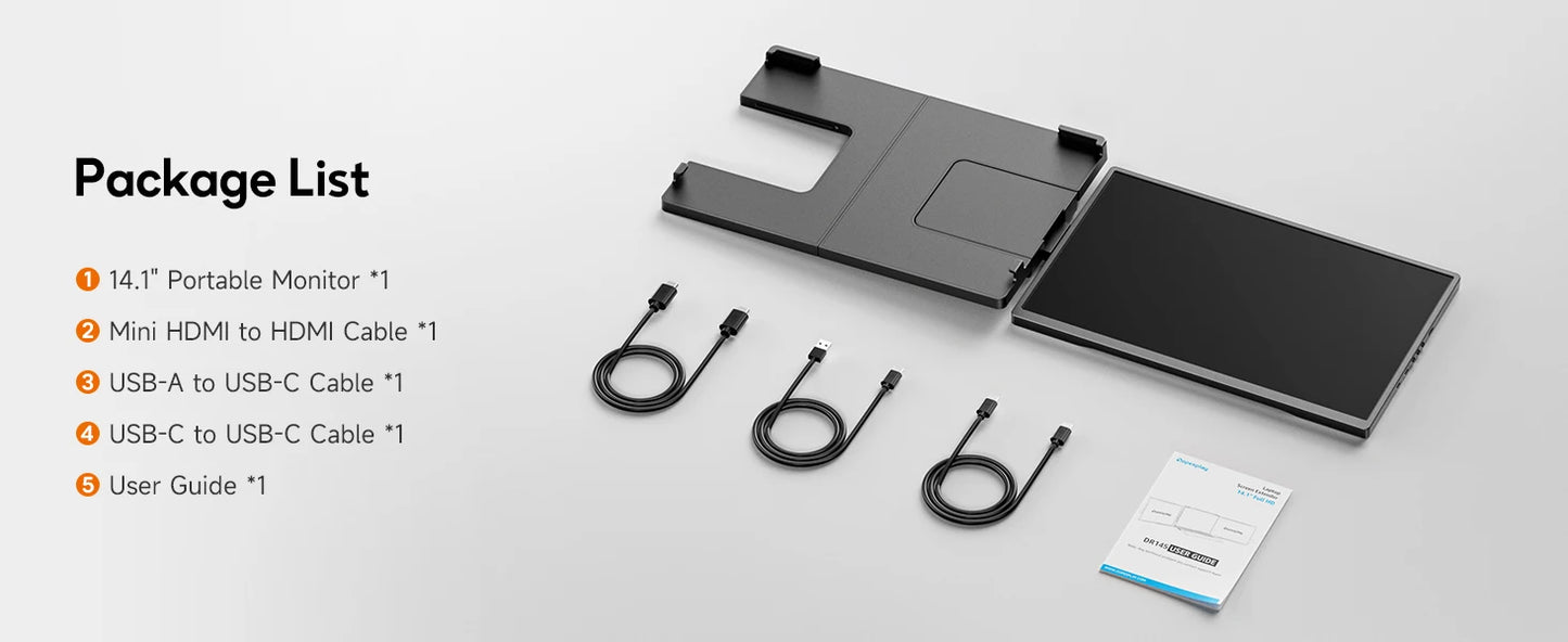 Écran Portable Dopesplay 14.1’’ – Moniteur FHD 1200P IPS Extensible pour Ordinateur, Mac et Smartphone