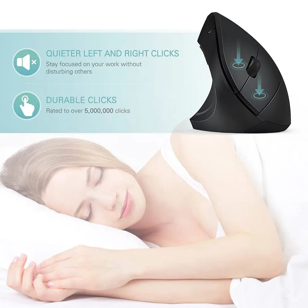 Souris verticale ergonomique sans fil 2,4 GHz, souris optique avec 3 DPI réglables (800/1200/1600).