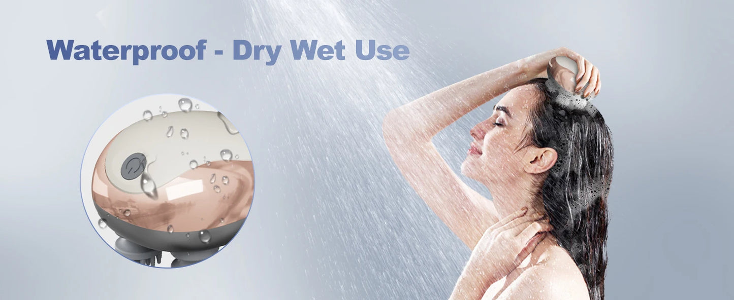 Masseur de cuir chevelu électrique portable, masseur de cuir chevelu portable, gratte-tête pour un massage complet du corps, nettoyage en profondeur et relaxation du stress.