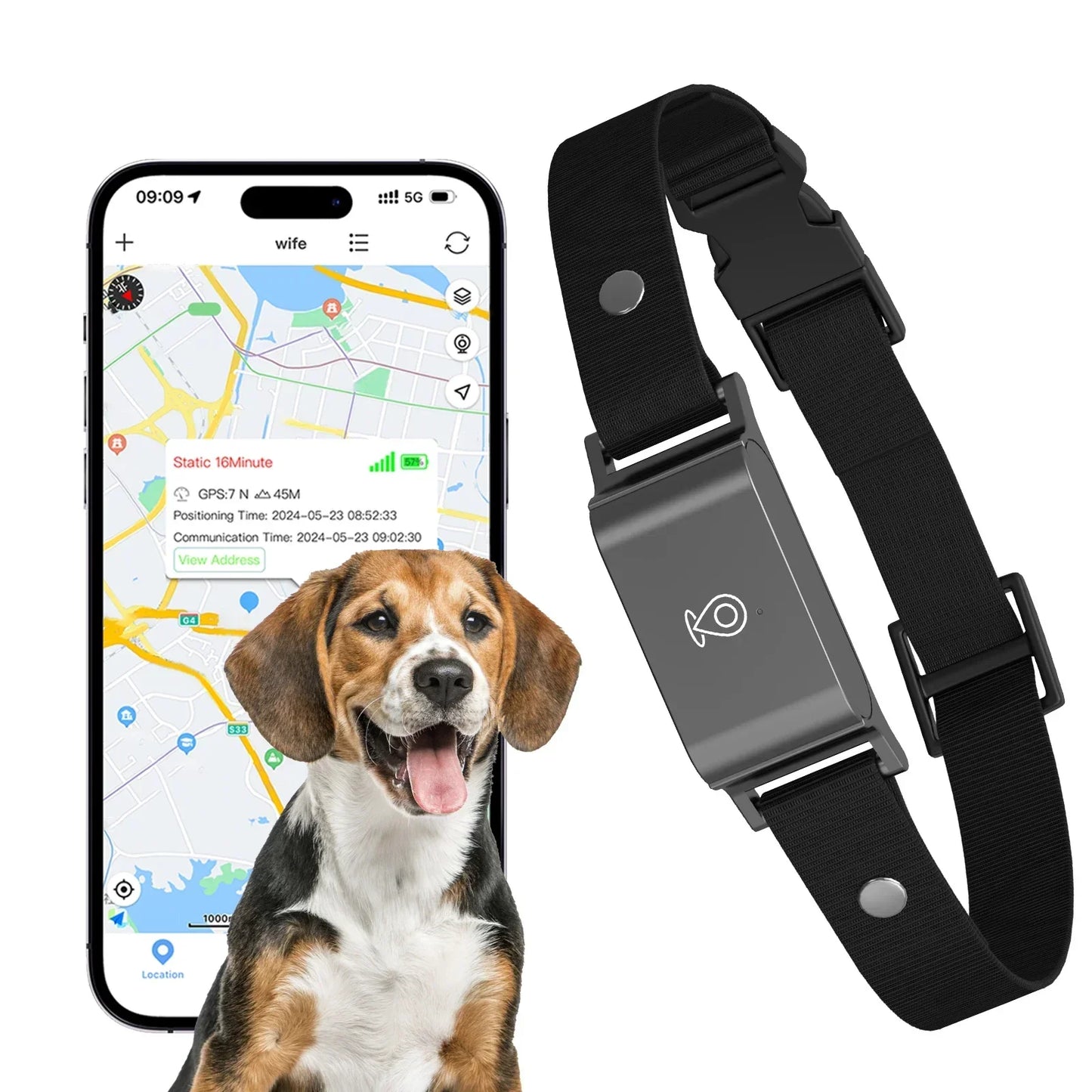 🐾 Collier GPS 4G Étanche IP67 – Traceur Mini pour Chiens et Chats