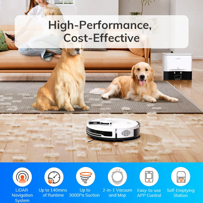 🤖 ILIFE A12 Pro – Robot Aspirateur et Laveur avec Navigation LIDAR