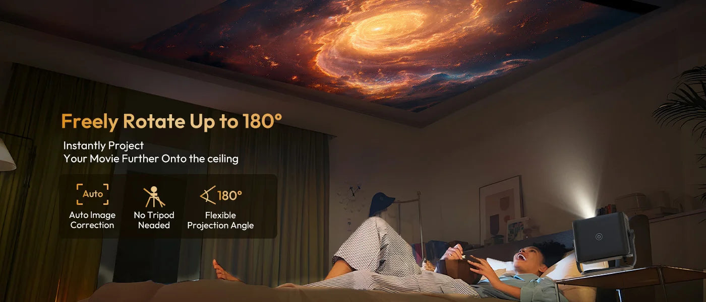 Projecteur XGODY 18 000 lumens 4K natif 1080P WiFi 6 Android Projecteurs AI Auto Focus HD Home Cinéma Cinéma