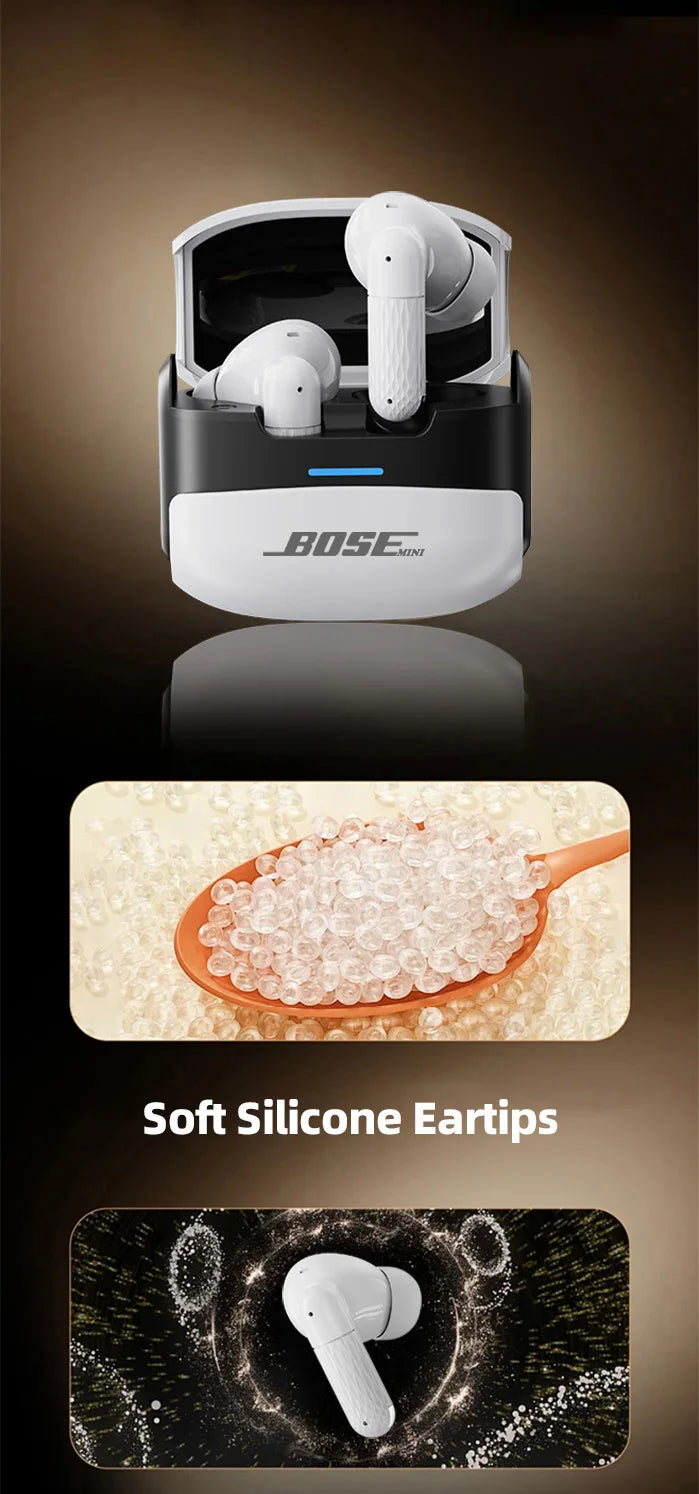 Écouteurs sans fil BOSE mini W919 – Casque Bluetooth TWS, écouteurs stéréo Hi-Fi avec microphone HD, compatibles iPhone et Android."