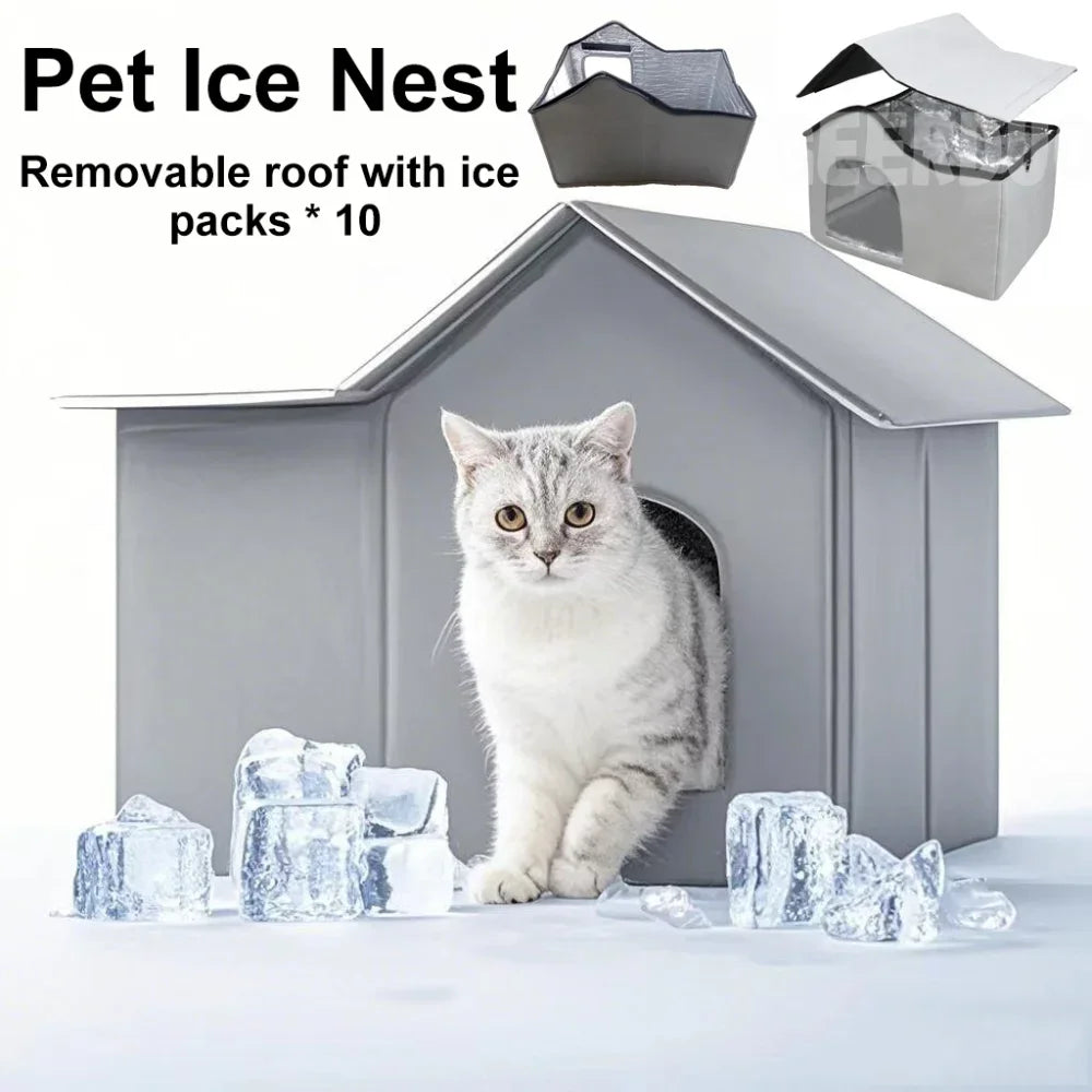 Maison climatisée pour chats d’extérieur – Outils de refroidissement d’été pour chats, niche rafraîchissante pour chiens et chats.