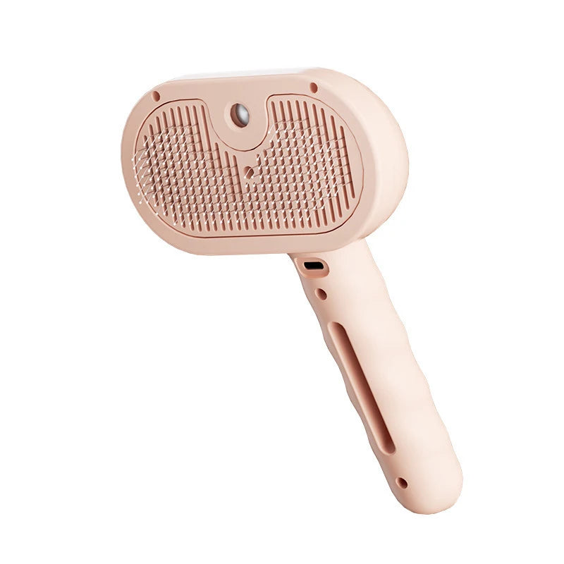 Brosse à vapeur pour animaux – Peigne de massage à tête ronde sécurisée, dents souples, vaporisateur intégré, brosse anti-perte de poils pour chiens et chats, accessoire universel pour animaux de compagnie