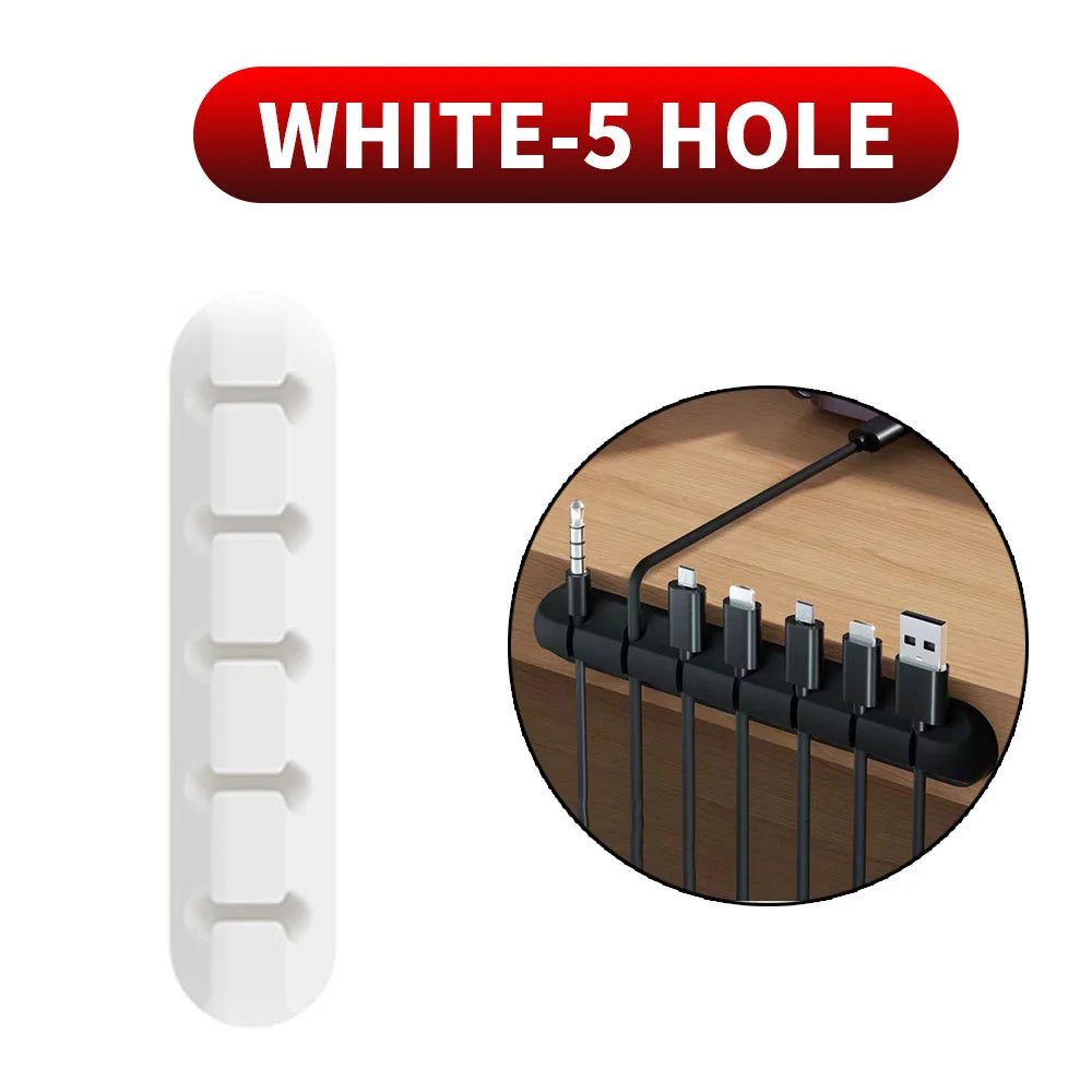 Support de câble adhésif, clips de gestion de câbles, organisateur de câbles pour bureau, câble de chargement USB, table de chevet, cordon d'alimentation, câble de souris