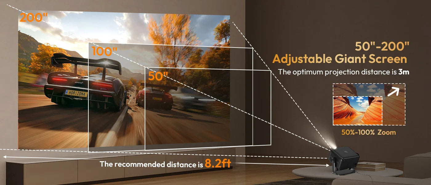 Projecteur XGODY 18 000 lumens 4K natif 1080P WiFi 6 Android Projecteurs AI Auto Focus HD Home Cinéma Cinéma