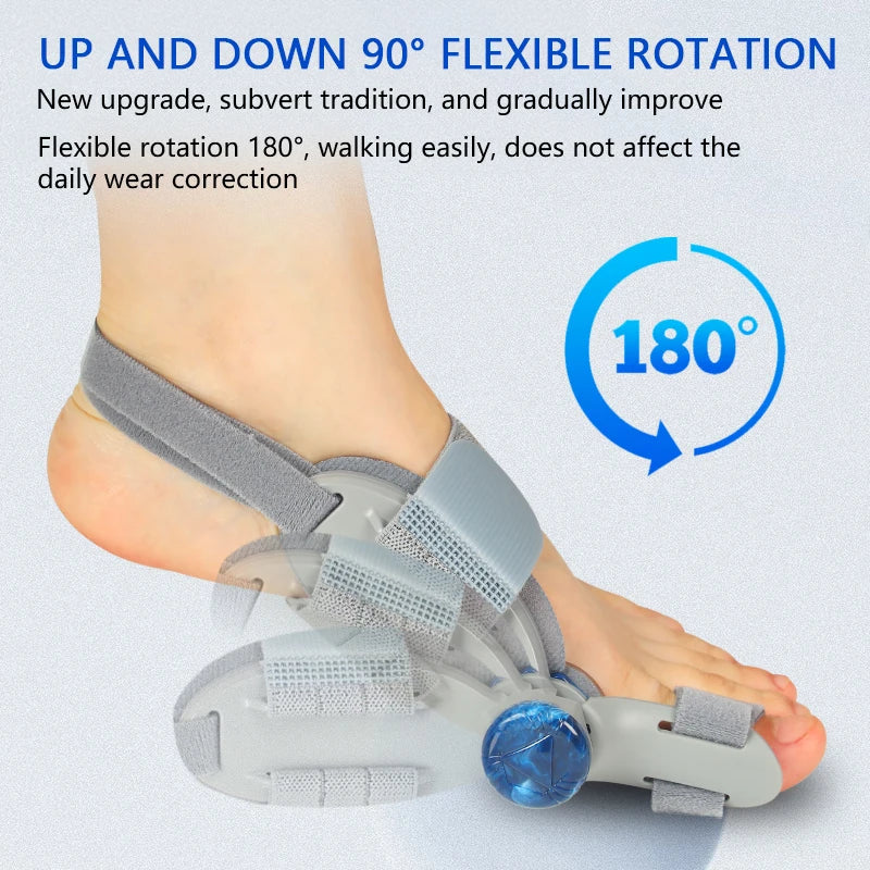 👉 Correcteur d’oignon unisexe – Orthèse pour hallux valgus, séparateur d’orteils rotatif, redresseur ajustable pour orteils, pédicure et correction des doigts de pied