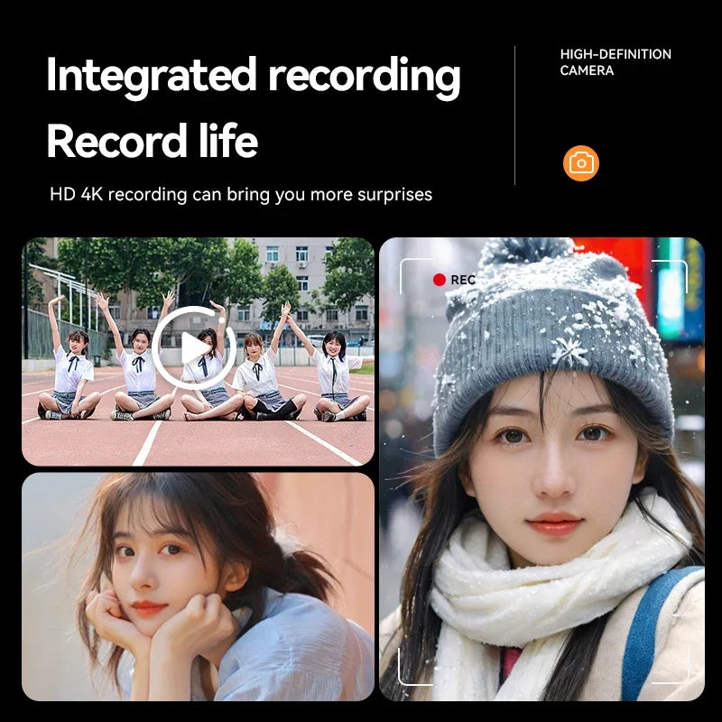 Appareil photo numérique 16x CCD — Appareil photo numérique beauté pour campus, niveau débutant, Polaroid cadeau, double objectif, caméscope, carte 64 Go, lecteur de carte.