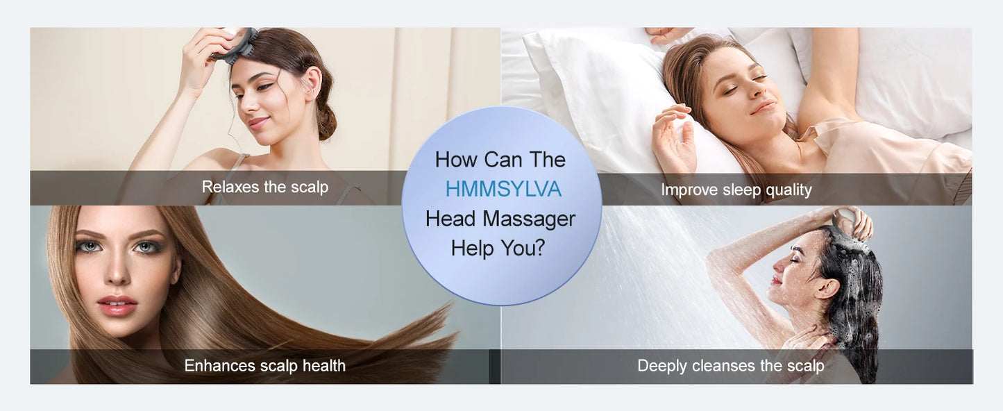 Masseur de cuir chevelu électrique portable, masseur de cuir chevelu portable, gratte-tête pour un massage complet du corps, nettoyage en profondeur et relaxation du stress.