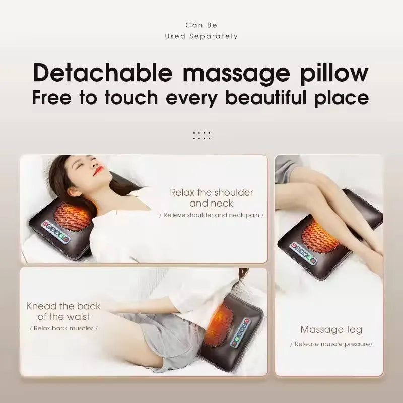 Matelas de massage électrique avec vibration et chauffage, coussin massant.
