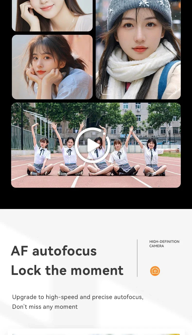 Appareil photo numérique 16x CCD — Appareil photo numérique beauté pour campus, niveau débutant, Polaroid cadeau, double objectif, caméscope, carte 64 Go, lecteur de carte.