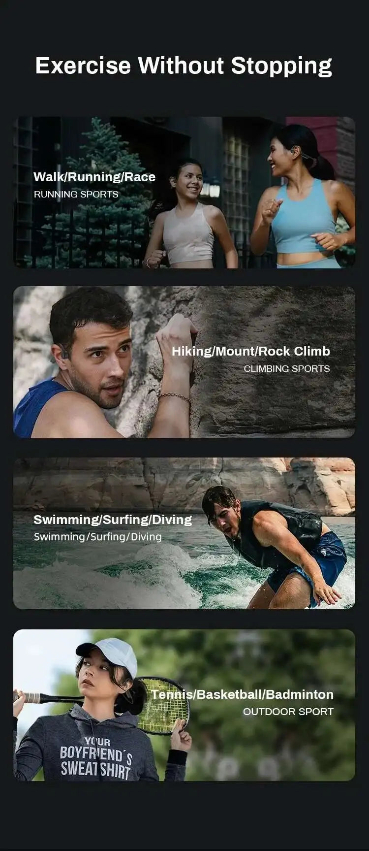 "Écouteurs Xiaomi Mijia à conduction osseuse – Casque sans fil Bluetooth 5.3 avec micro HD, écouteurs pour sport, course, entraînement et conduite."