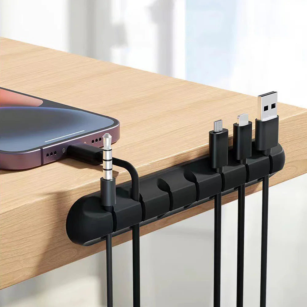 Support de câble adhésif, clips de gestion de câbles, organisateur de câbles pour bureau, câble de chargement USB, table de chevet, cordon d'alimentation, câble de souris