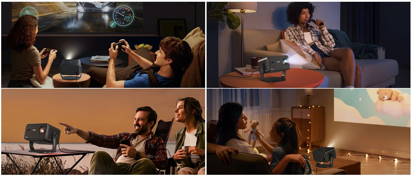 Projecteur XGODY 18 000 lumens 4K natif 1080P WiFi 6 Android Projecteurs AI Auto Focus HD Home Cinéma Cinéma