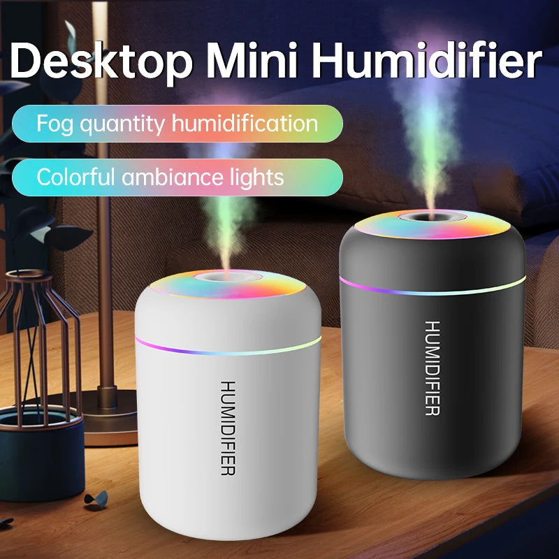 Mini humidificateur d’air 180 ml — Diffuseur d’arômes électrique USB, purificateur d’air aux huiles essentielles, générateur de brume pour aromathérapie, avec lumières, idéal pour voiture, maison ou chambre.