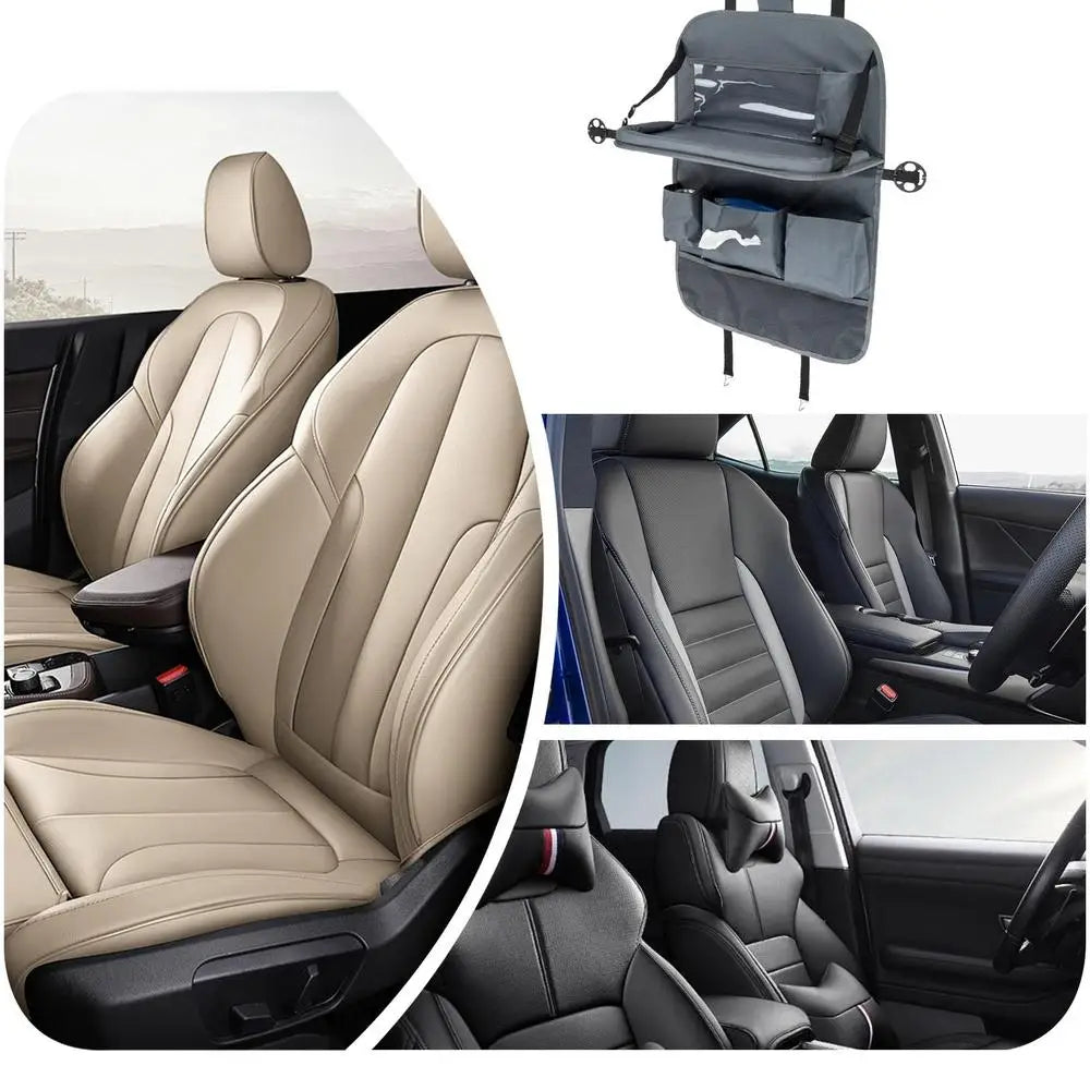 🚗 Organisateur de Siège Arrière avec Tablette Pliable – Rangement Intérieur de Voiture