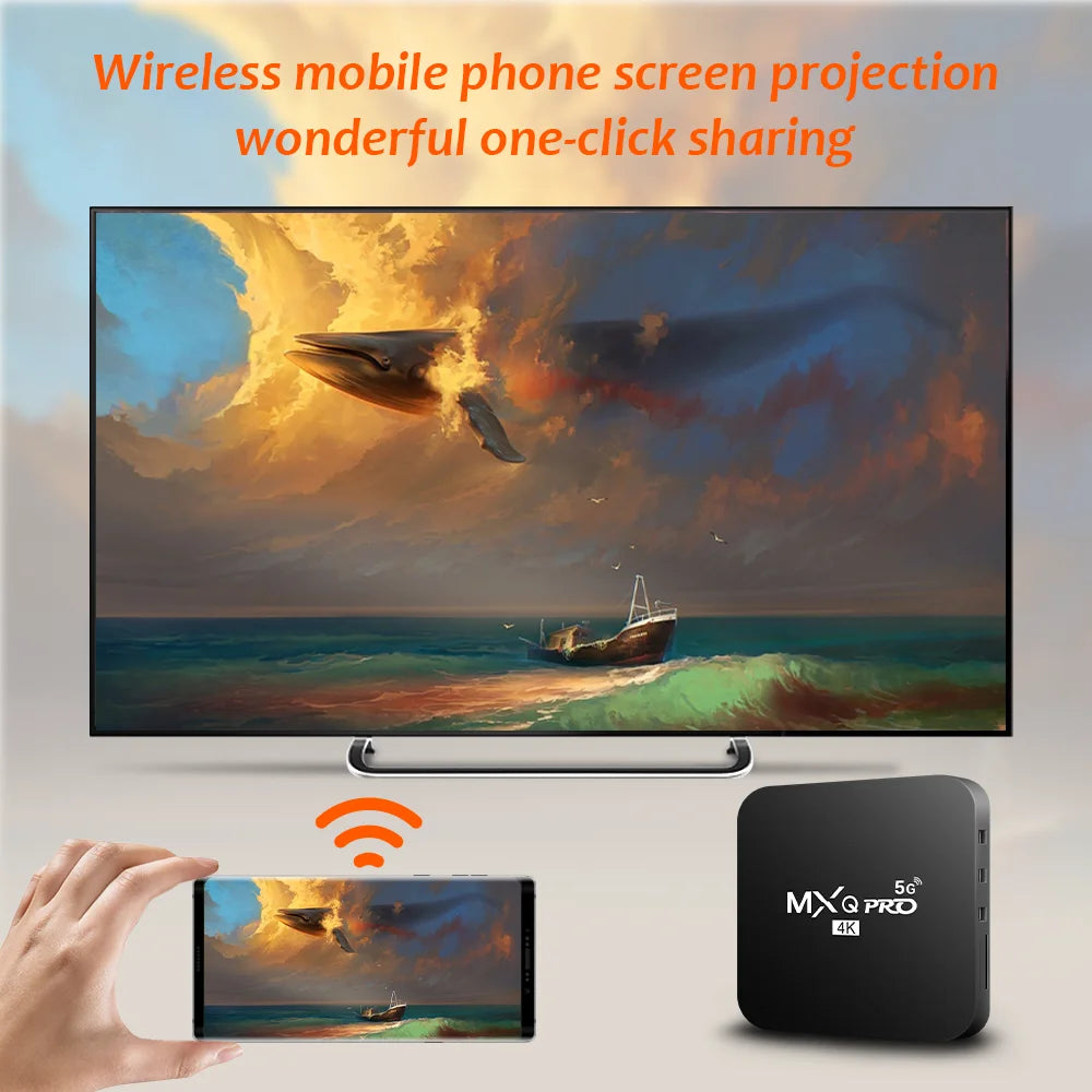 Nouveau boîtier Smart TV MXQ-PRO 4K HD Android 10.0 Smart TV Box 2.4/5G Dual-WIFI 3D Lecteur multimédia vidéo Home Cinéma Décodeur TV
