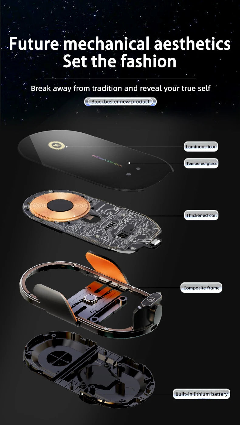 👉 Support de téléphone sans fil pour voiture – Station de charge rapide 66W avec capteur infrarouge automatique, compatible iPhone 15 / 14 / 13 / 12, Samsung et Xiaomi